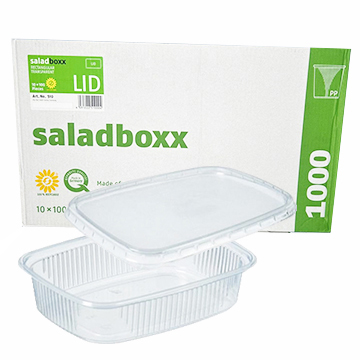 Saladebakjes 300cc Rechthoekig met deksels