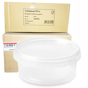 Saladebakjes rond 350cc met deksels